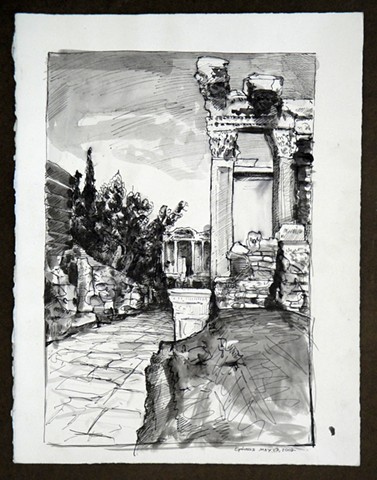 Doug Russell: Travel Drawing Ephesus Turkey