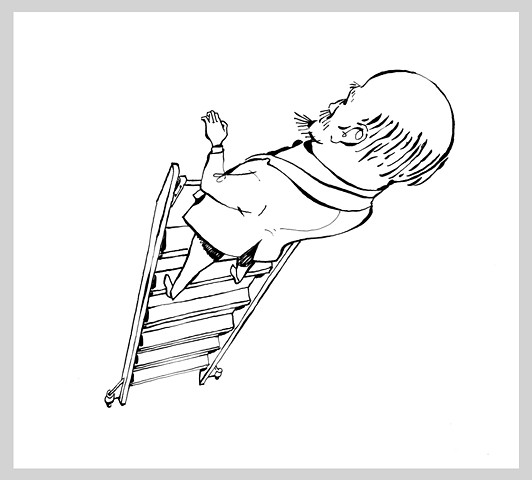 ink drawing brush library ladder original lenin art illustration