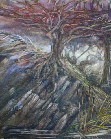 Tree in Wales, Watercolour