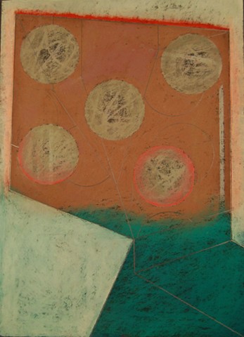 Pastel on paper, soft pastel, color, abstract, work on paper