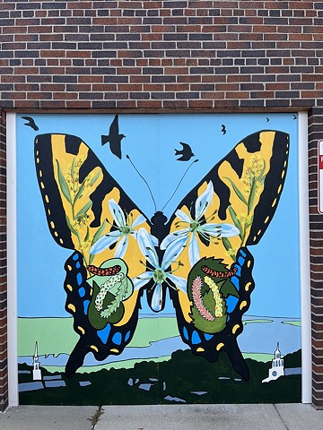 Swallowtail Butterfly Mural in collaboration with Newburyport Housing Authority residents