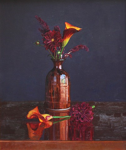 Flowers on Copper Vase II