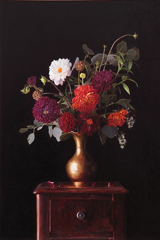 Floral in Brass Vase