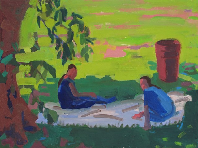 Two Figures Under Tree