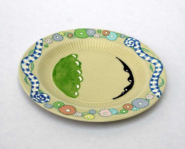 HAND PAINTED CAKE PLATE # 4
(One plate of a set of 6.)