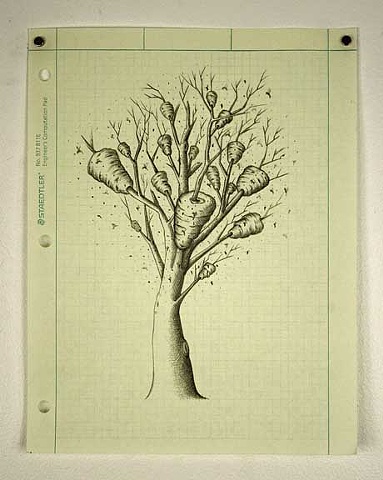 Tree, drawing, pencil