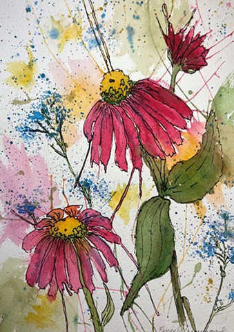 Purple Coneflowers at Play