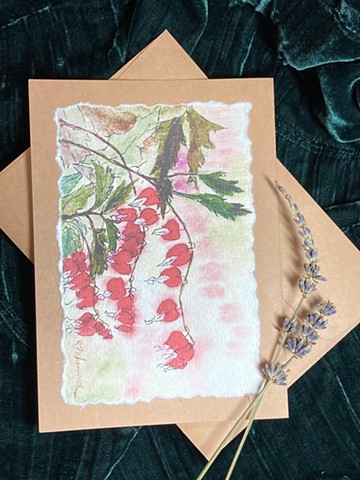 Wildflower watercolor handmade card