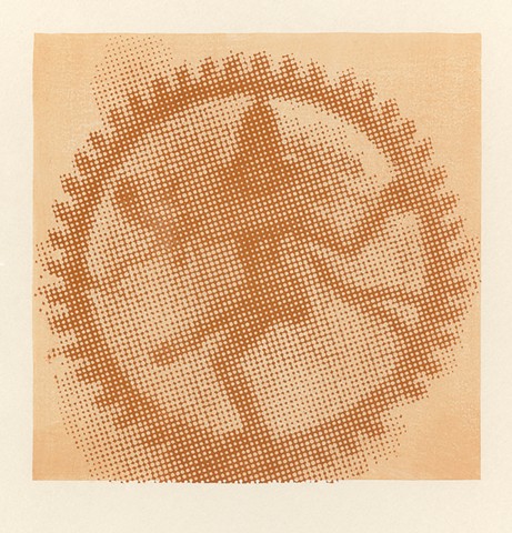 halftone woodcut of dancing shiva