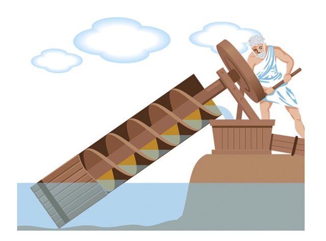 illustration of Archimedes Screw by Annie Bissett