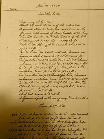 19th century mine claim field notes 
