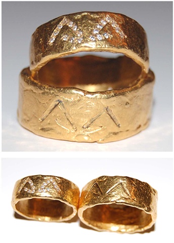 Holy Harlot Jewelry Alpha Delta Artemis Bands 24k Gold Ancient greek Monogram Holy Harlot Jewelry 
