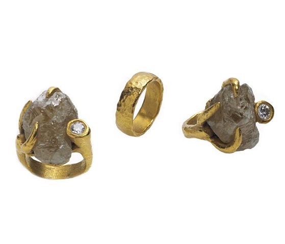 Holy Harlot Jewelry Magdalen Ring Uncut Rough Diamond 24k Gold Holy Harlot Jewelry Custom