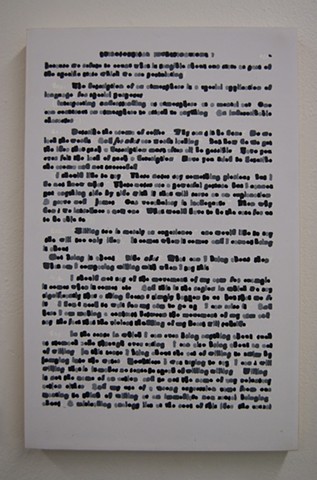 Philosophical Investigations, 
by Ludwig Wittgenstien. 
Pages, 159
Acrylic on paper

