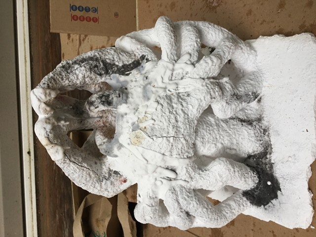 The Ceramic Shell with cast bronze inside Now we need to chip off and remove all
