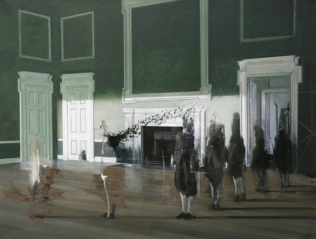 Procession, 2024, Oil on Linen / 77x100cm / 40x30.5inches.