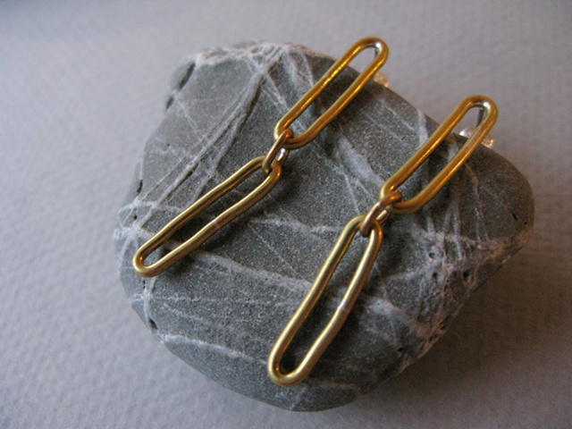 brass link earrings