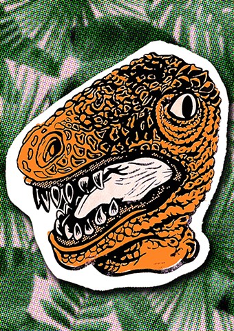 Dinosaur mask Canvas Patches