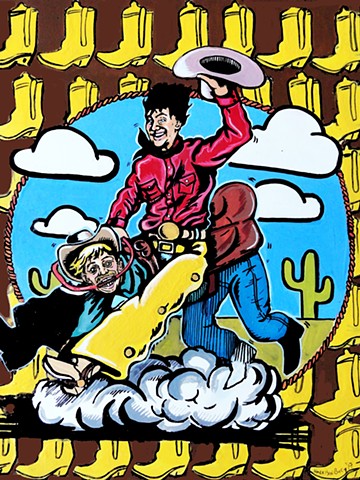cowboy riding western chaps cowboy hat cowboy boots