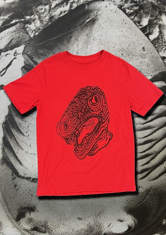 Dinosaur mask red shirt
