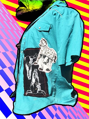 Teal Pearl Snap Side