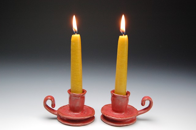 candle stick holder red