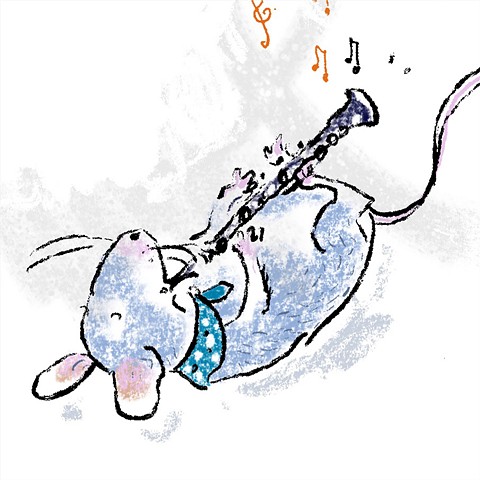 Mouse playing clarinet