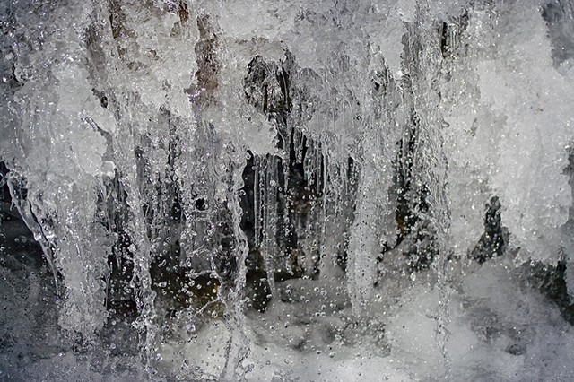 Catskill mountain winter Ice macro photograph by Lliam Greguez 2008