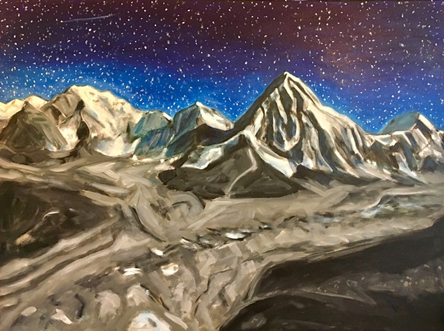 A second artwork by the artist inspired by the Himalayas.