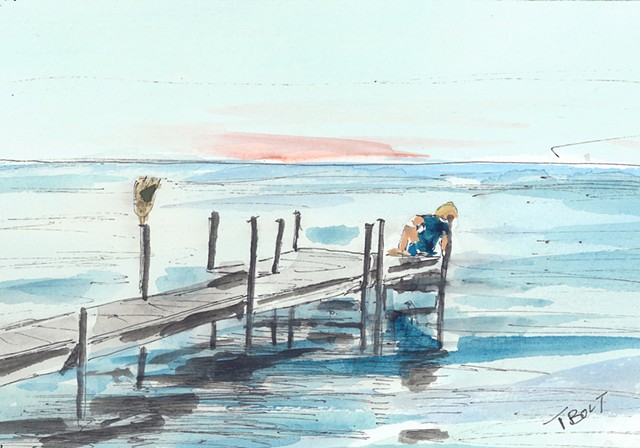 Boy on Lake Dock