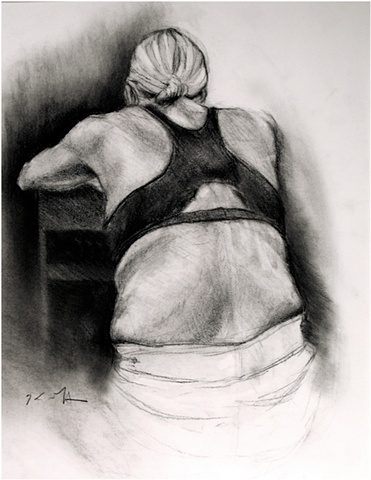 Seated Figure, Charcoal