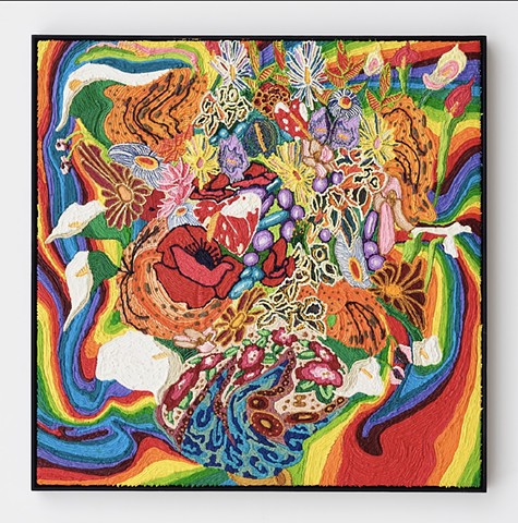  Rainbow Wavey Flowers Arrangement