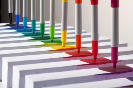 conceptual art with markers and paper, sculpture