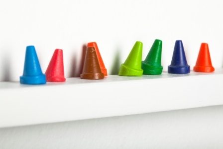 conceptual art with crayons, sculpture