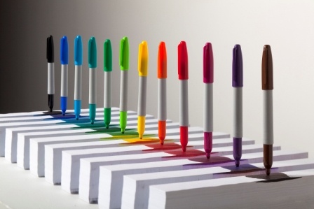 conceptual art with markers and paper, sculpture