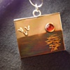 Setting Sun - Sterling Silver with Patina 23.5K gold, Carnelian