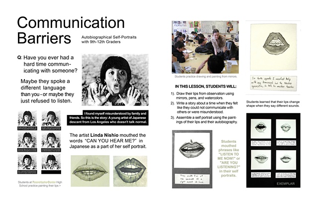Curriculum Lesson Plan for artwork based on Linda Nishio ("Communication Barriers")