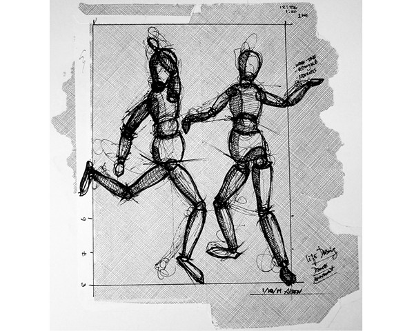 First Sketch Mannequins Dancing 