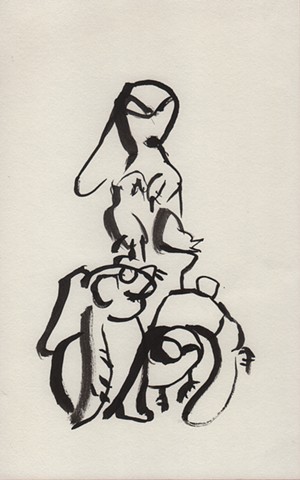 "Bunny Pile Statue"