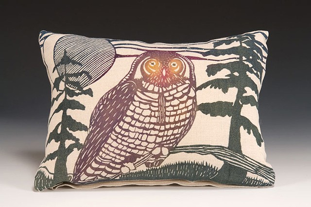 Owl Pillow; Katazome