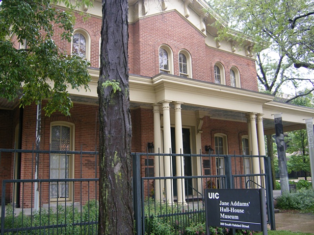 Exterior of the Jane Addams Hull House Museum. 