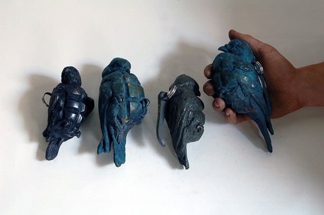 Grenade birds, bird grenade, maskull lasserre, canadian forces artist program, Afghanistan, grenade bird, bird bom