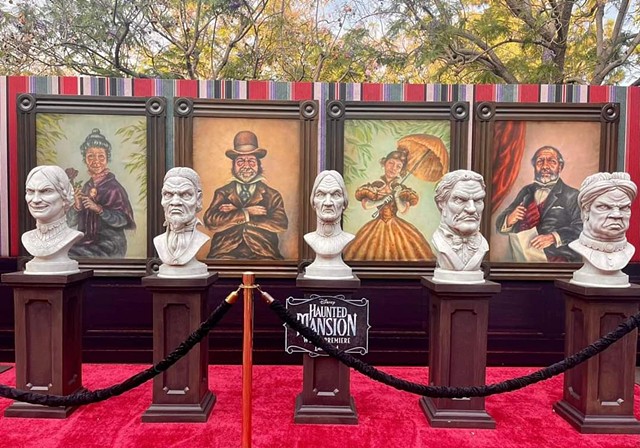 Roxana Halls' Stretching Room Paintings - prints used in the film on the red carpet premiere of Haunted Mansion