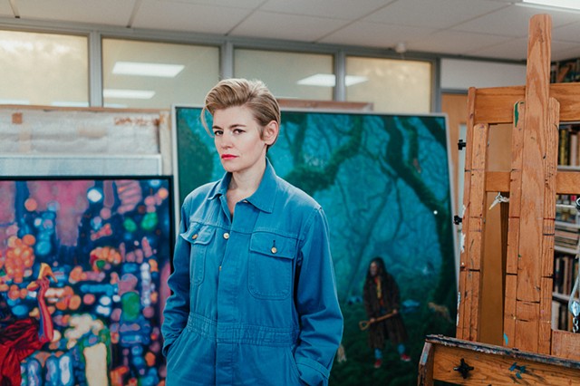 Roxana Halls in her studio - portrait by Kris Kesiak