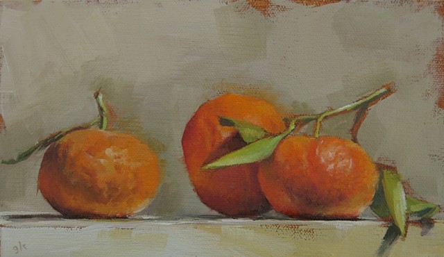 oil painting, fruit, tangerines, still life