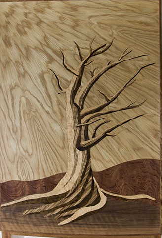 Detail view of marquetry