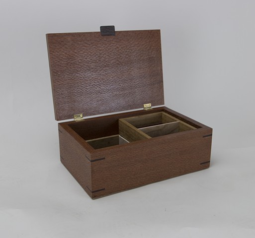Lacewood Jewelry Box with lid open