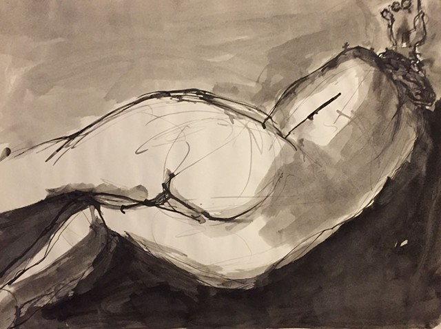 Woman, Reclining from Behind