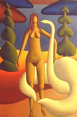 Nude with swan