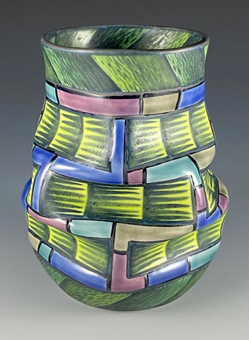 Verso of Chartreuse Folded vase
